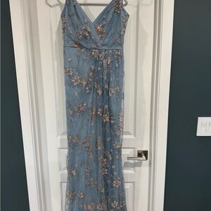 Soieblu Light Blue Embroidered Dress